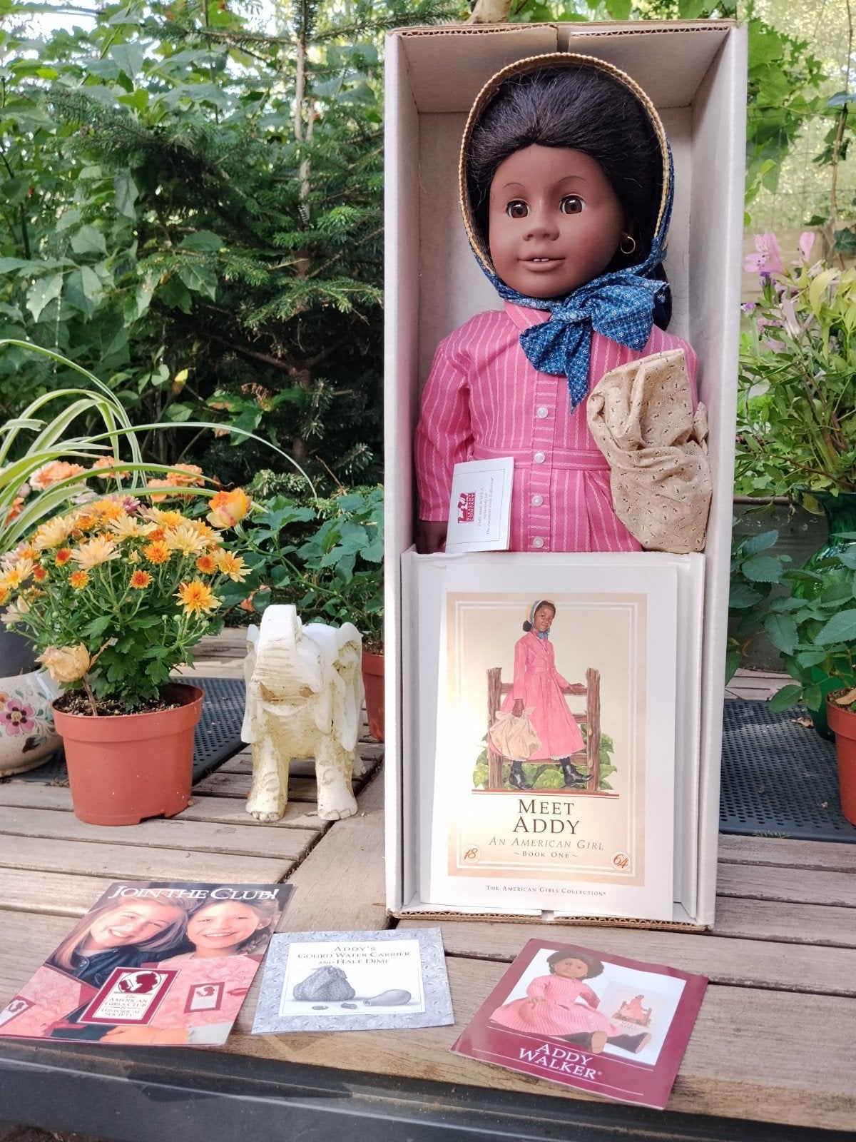American Girl Addy Walker doll in doos, alles origineel,, Ophalen of Verzenden, Nieuw, Pop, Levensecht of Reborn