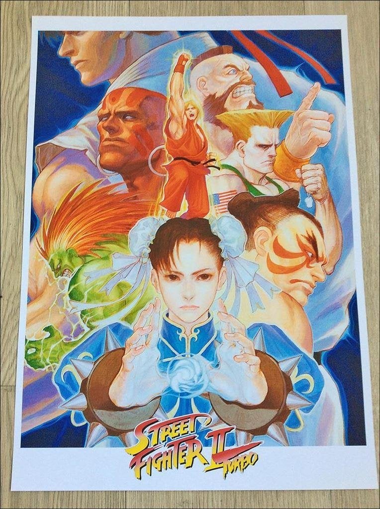STREET FIGHTER 2 TURBO Capcom Retro Arcade Kunst Poster, Vechten, Verzenden, 1 speler, Nieuw