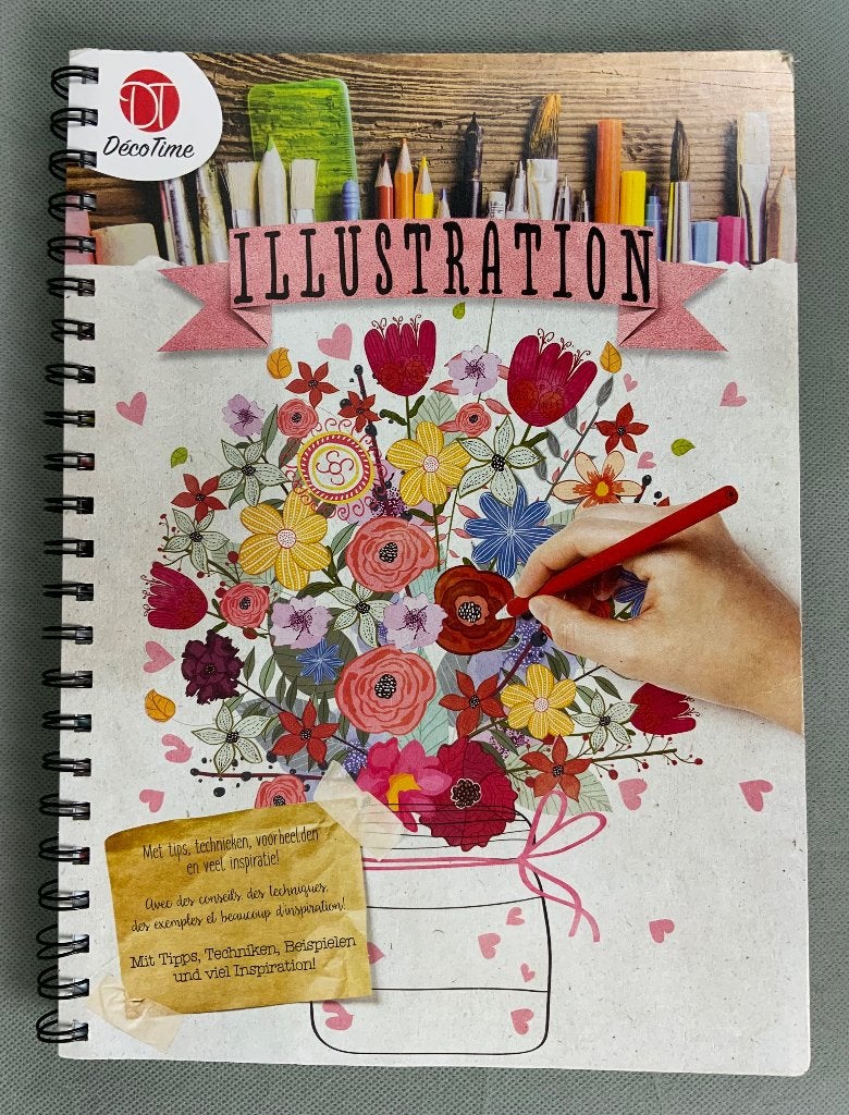 DecoTime Illustration tekenboek, doeboek, kleurboek, Hobby en Vrije tijd, Tekenen, Ophalen of Verzenden, Zo goed als nieuw, Boek of Gids