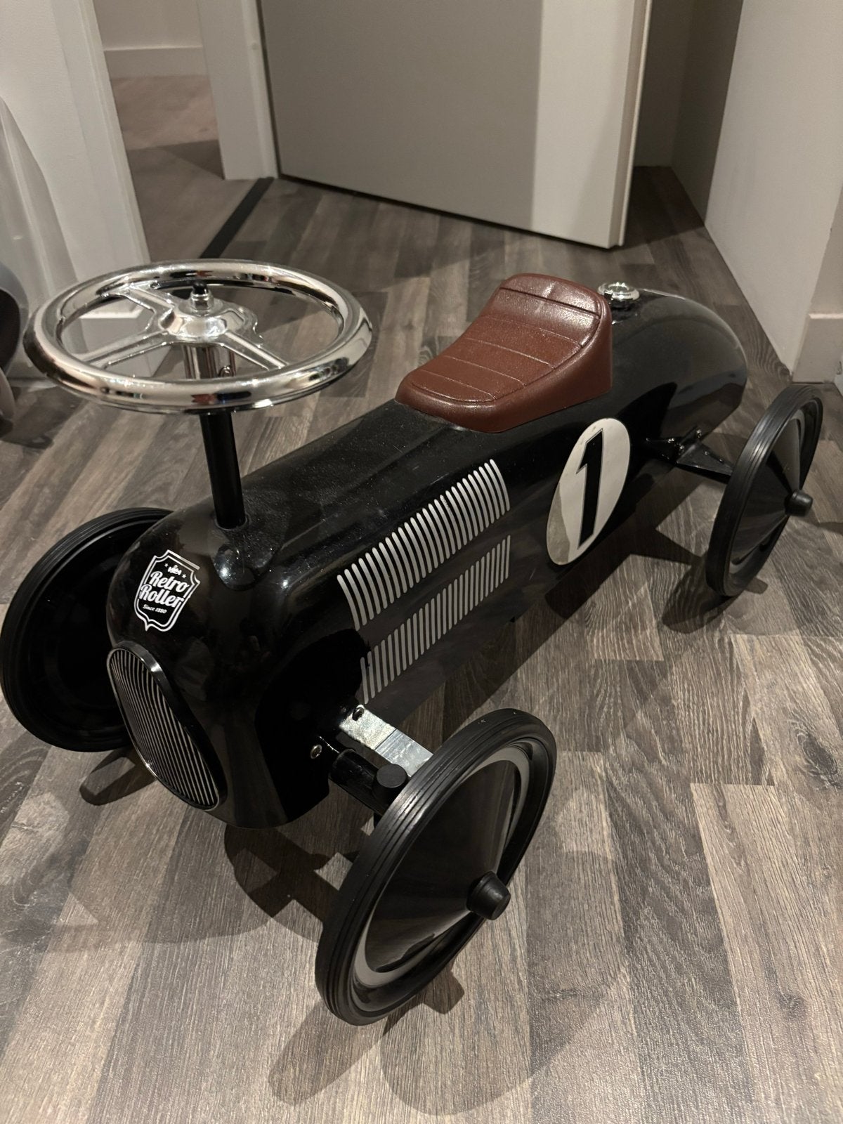 Retro Roller Loopauto Zwart - Klassiek Design, Ophalen, Gebruikt, Loopvoertuig