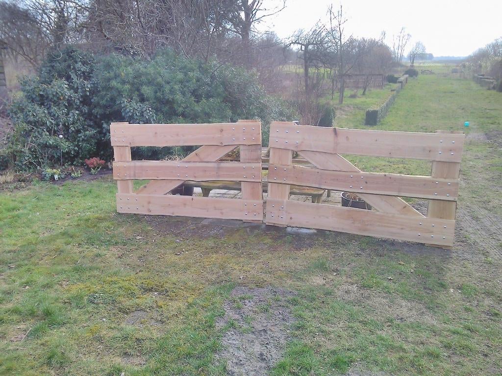Nieuw Landelijk  Douglas landhek 4 meter breed, Ophalen, Nieuw, Hout, Tuinhek