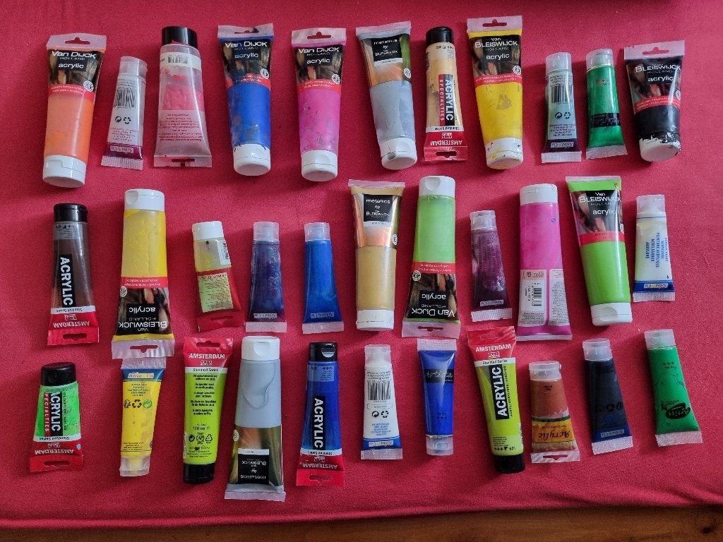 partij acrylverf, Ophalen of Verzenden, Ezel