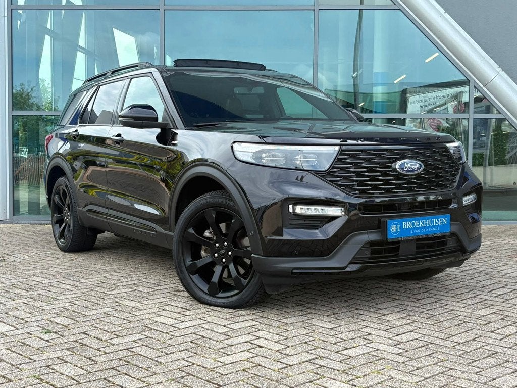 Ford Explorer 3.0 V6 EcoBoost PHEV 7 Pers. ST-Line 457pk Pan, Auto's, Ford, Automaat, Zwart, Zwart, Bedrijf