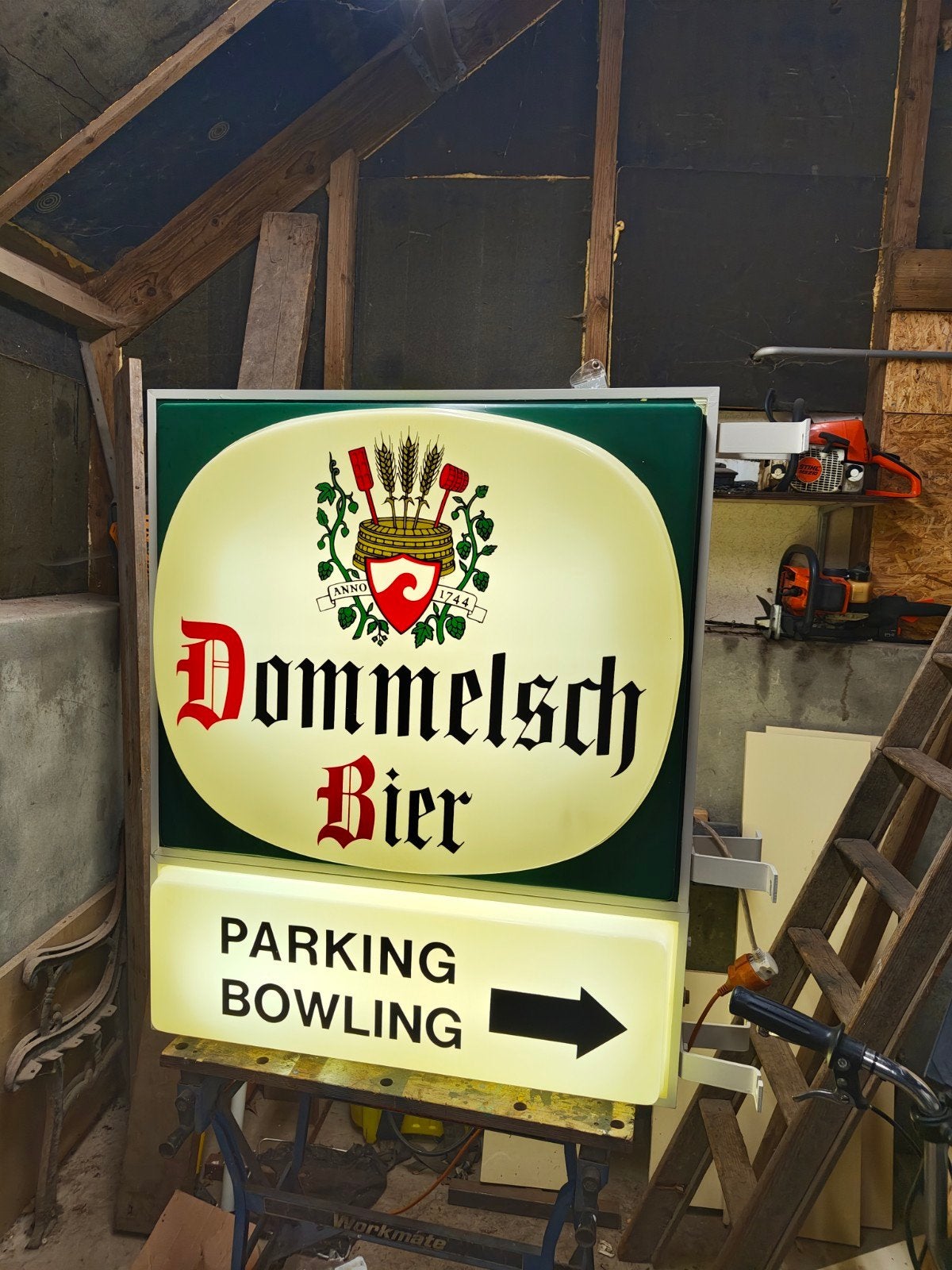 vintage dommelsch reclamebord. nette staat, Ophalen, Gebruikt, Reclamebord, Plaat of Schild, Overige merken