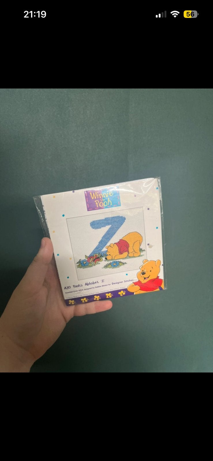 COMPLEET Borduurpakket Winnie the Pooh ‘Z’, Ophalen of Verzenden, Nieuw, Handborduren, Borduurpakket