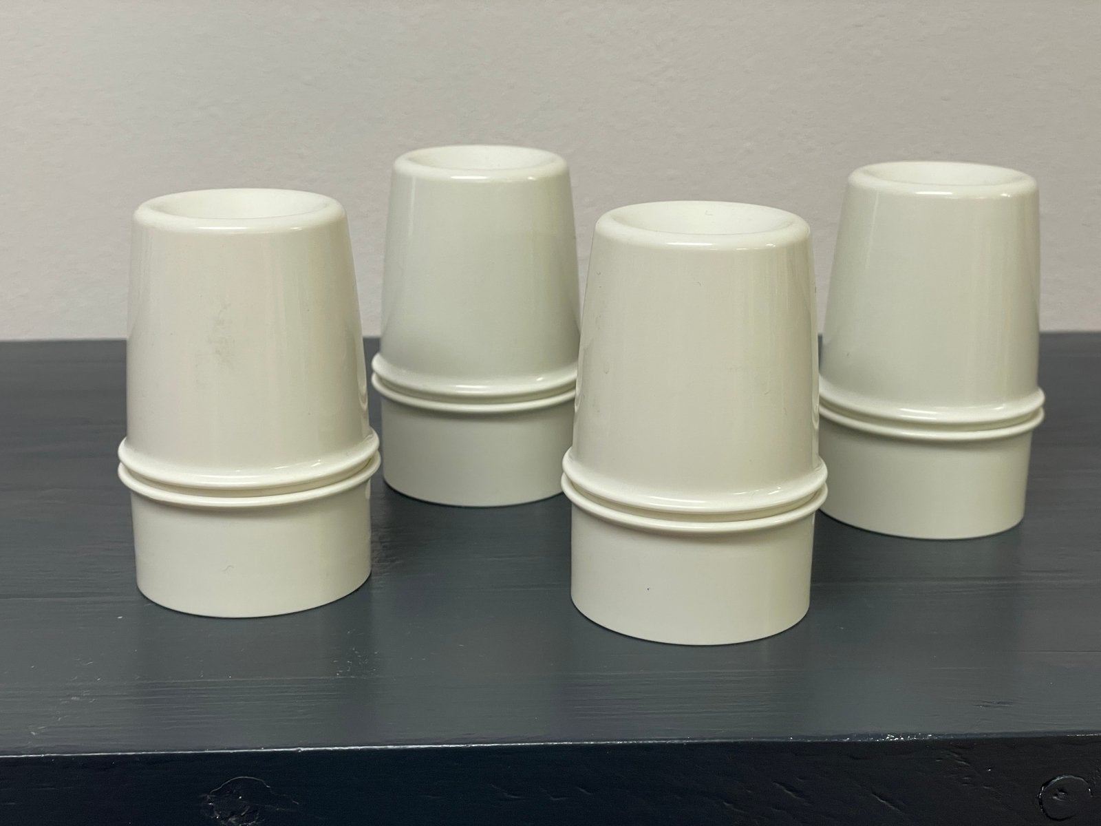 Set van 4 Tupperware eierdopjes, Wit, Met deksel, Overige typen, Ophalen of Verzenden