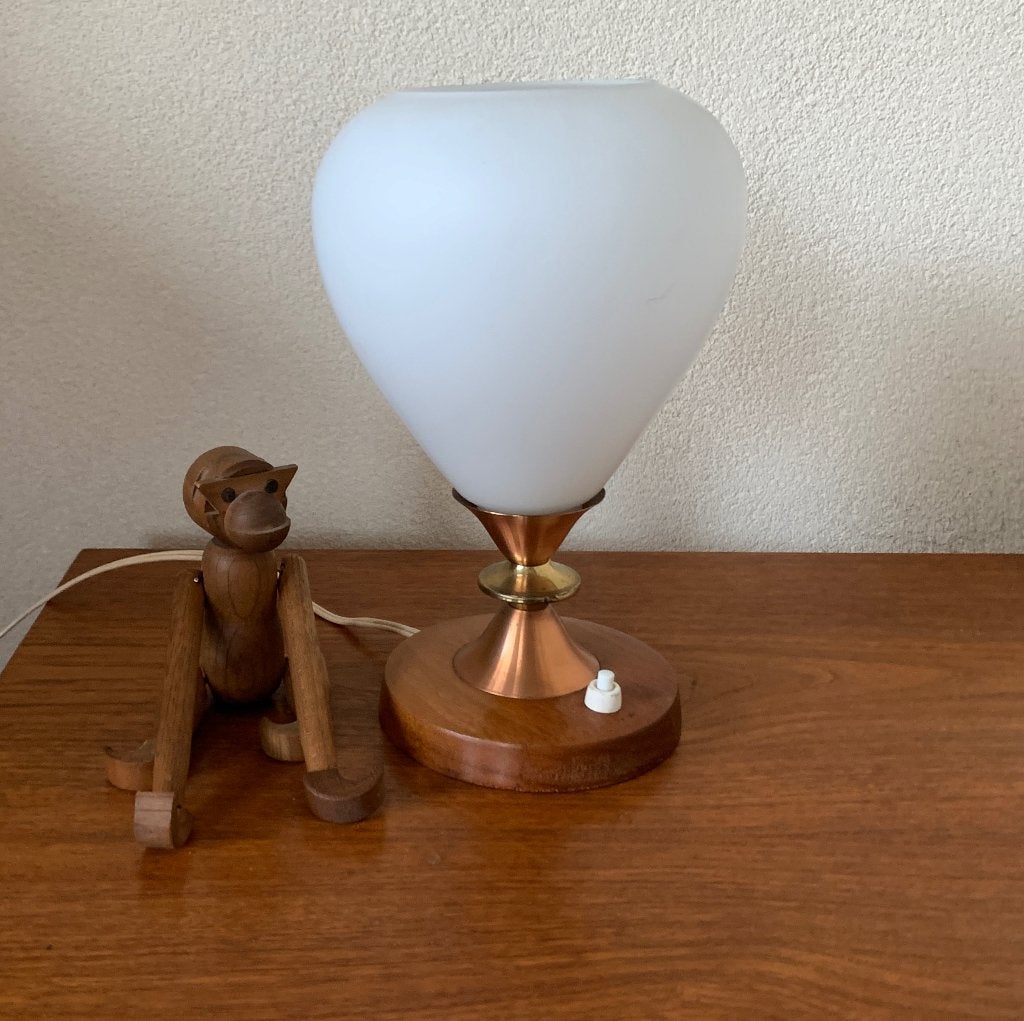 Vintage tafellamp jaren 60, Ophalen of Verzenden, Gebruikt, Glas, Vintage