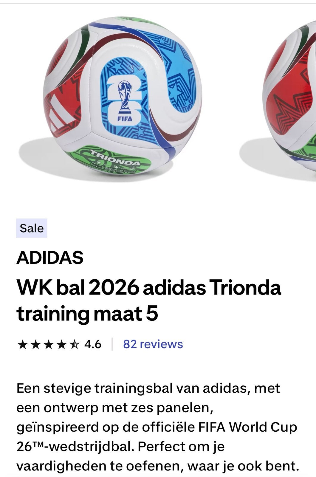 Nieuw. Adidas WK bal 2026 Trionda training. Nu 15,-, Maat XL, Ophalen of Verzenden, Nieuw, Bal