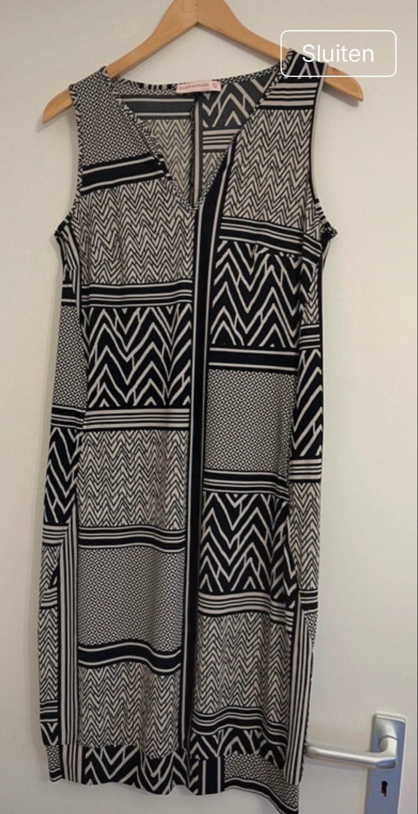 Studio Anneloes Simplicity Jurk S Zwart Beige Travelstof, Ophalen of Verzenden, Zo goed als nieuw, Maat 36 (S), Zwart