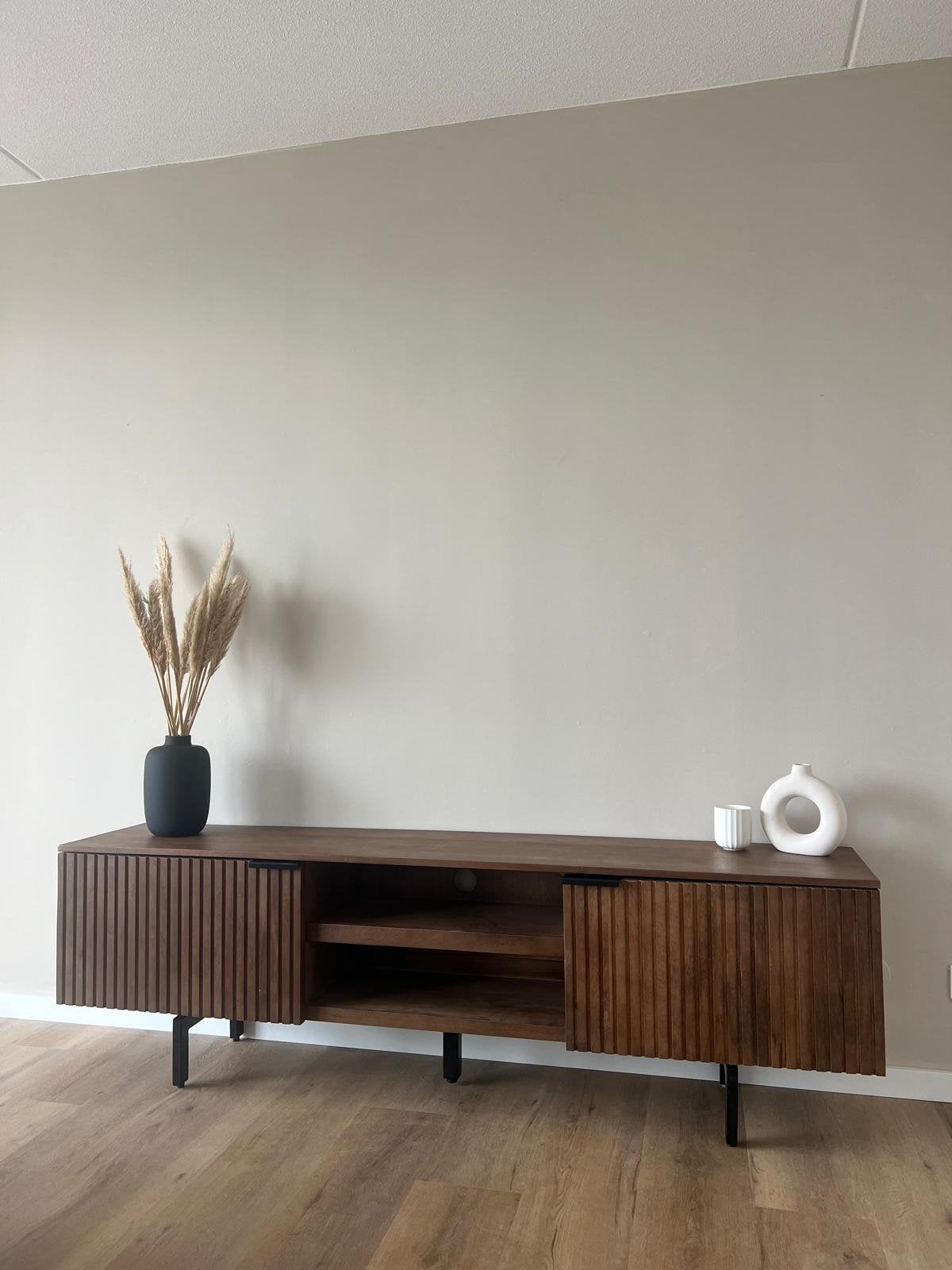 Tv meubel, zwevend is mogelijk!, Ophalen, Eikenhout, Zo goed als nieuw, Minder dan 100 cm