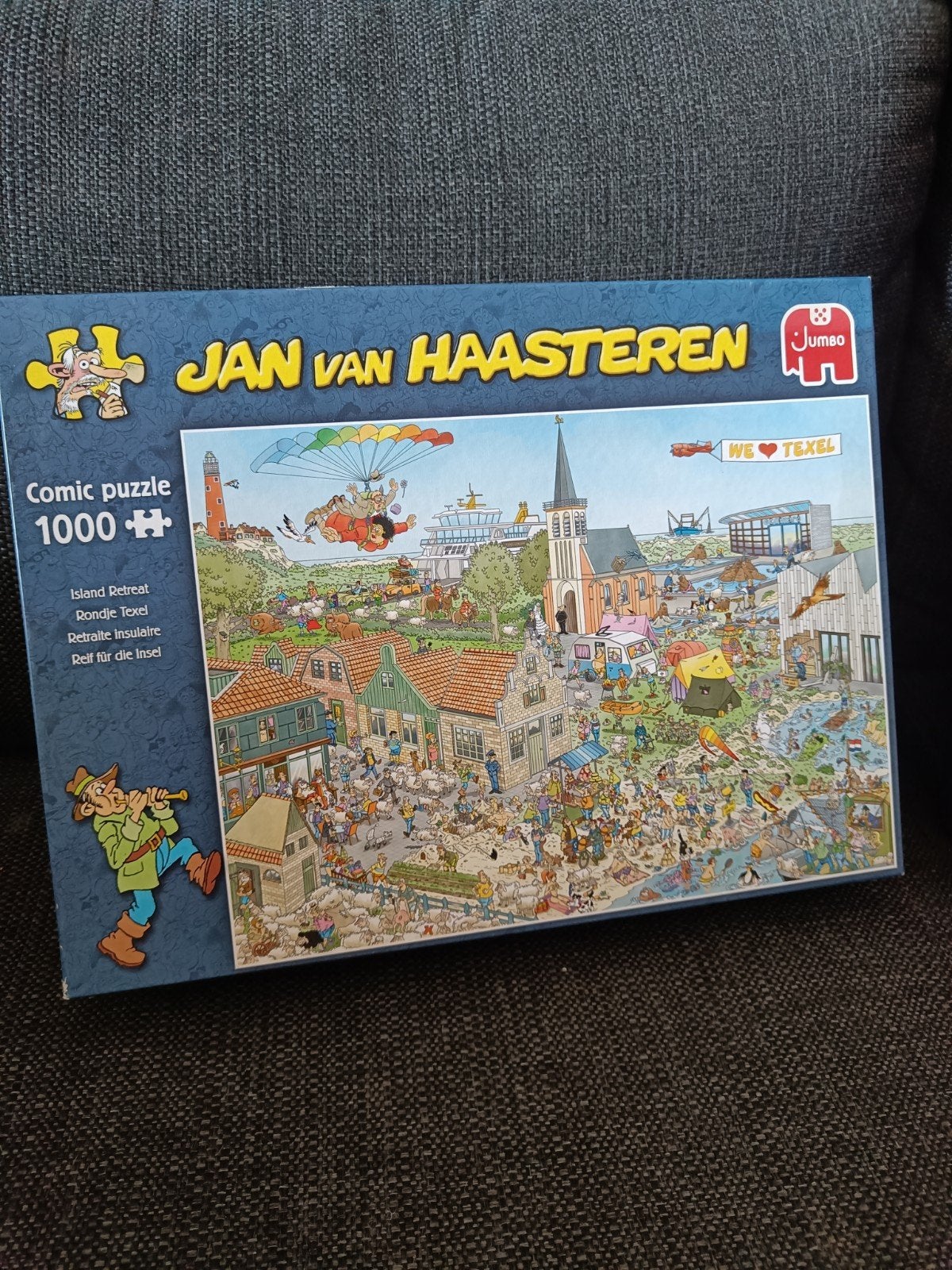 Jan van Haasteren legpuzzel - Rondje Texel (1000 stukjes), Ophalen of Verzenden, 500 t/m 1500 stukjes, Zo goed als nieuw, Legpuzzel