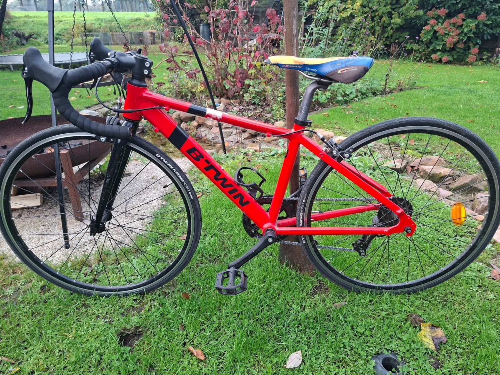 Kinder racefiets Triban 100 - Rood, Minder dan 10 versnellingen, Gebruikt, Velgrem, Aluminium
