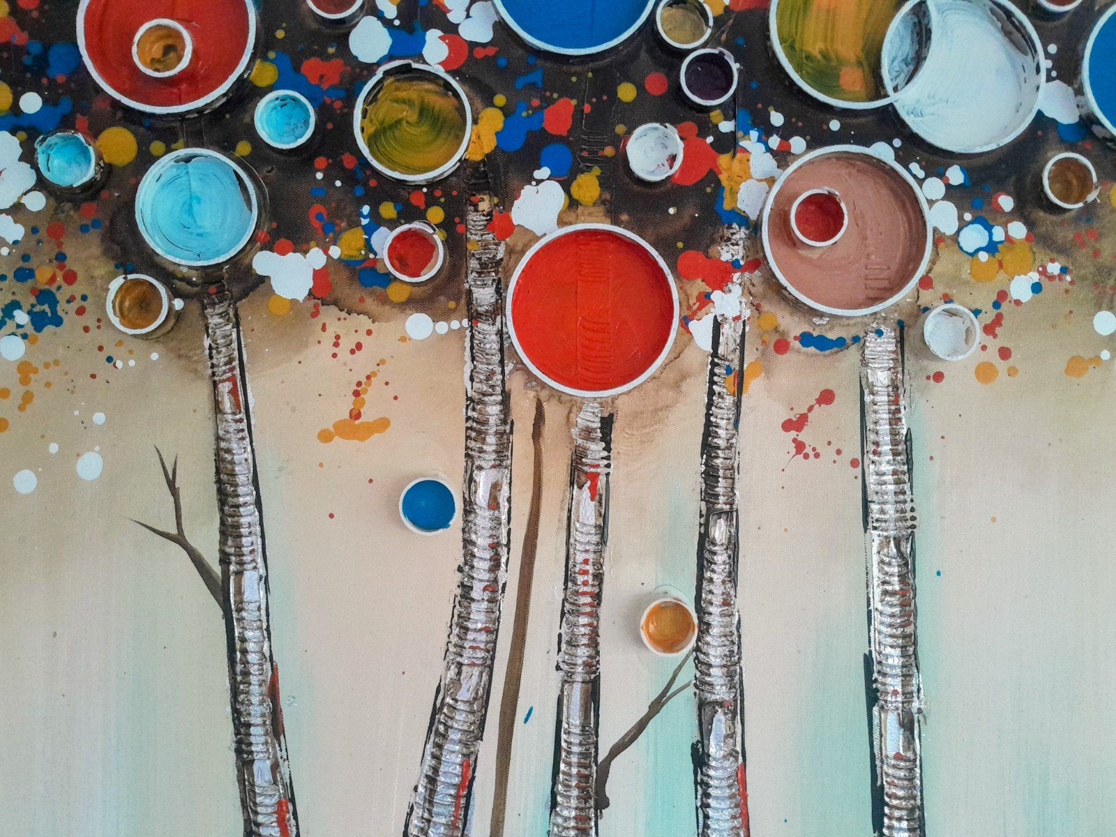 acryl schilderij modern - abstractie ., Antiek en Kunst, Ophalen, Acrylverf, Overige onderwerpen, Gesigneerd