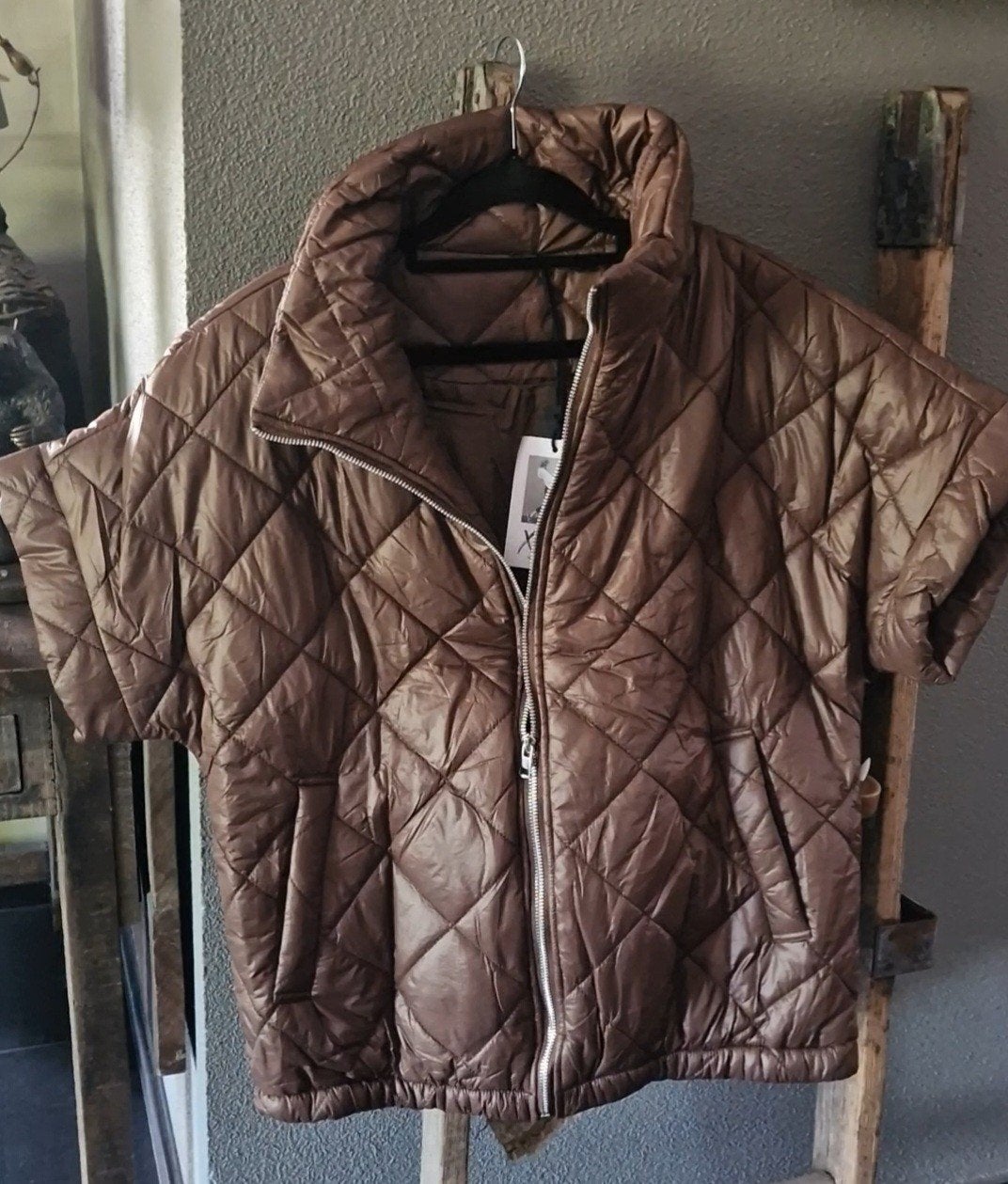 Bodywarmer gilet donker bruin L xuna oversized, Kleding | Dames, Ophalen of Verzenden, Nieuw, Bruin