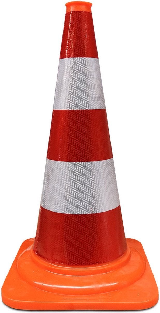 Verkeerskegel met reflecterende strepen klasse 3 GEZOCHT, Ophalen of Verzenden