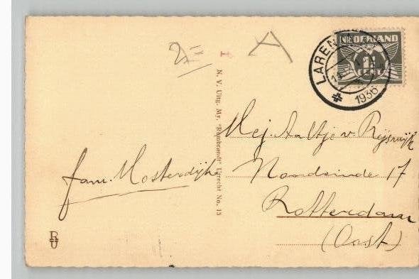 Laren Waschmeer en Tafelberg 2 kaarten st 1937, Ophalen of Verzenden, 1920 tot 1940, Gelopen, Noord-Holland