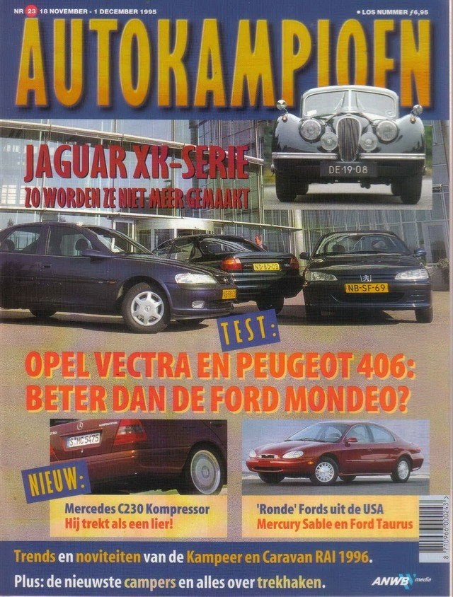 Autokampioen 23 1995 Jaguar XK - Peugeot 406 - Ford Mondeo, Ophalen of Verzenden, Gelezen, Algemeen