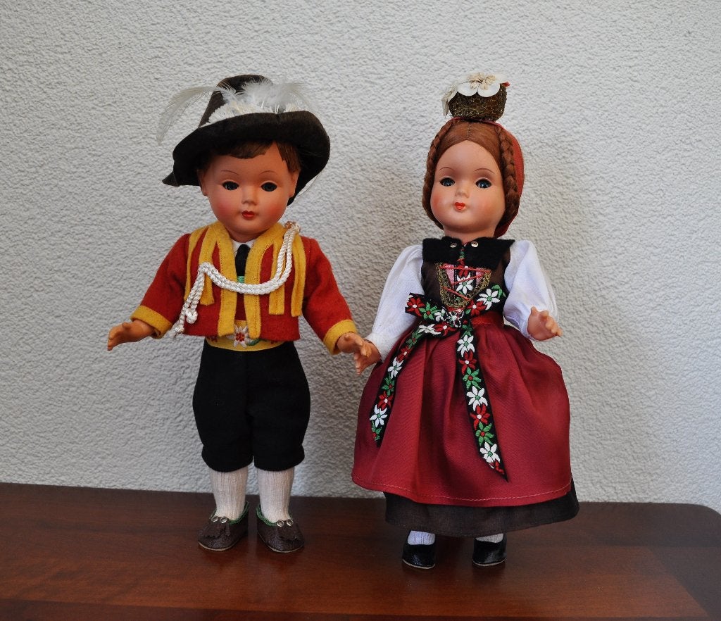 Vintage Pop Poppen 27 cm, Ophalen of Verzenden, Gebruikt, Pop