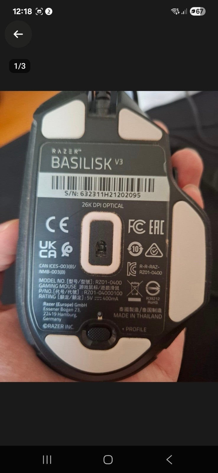 Razer, Computers en Software, Ophalen of Verzenden, Zo goed als nieuw