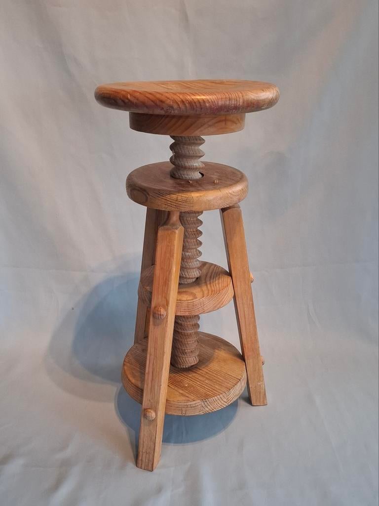 Vintage Houten Atelierkruk of Plantentafeltje, Ophalen, Hout