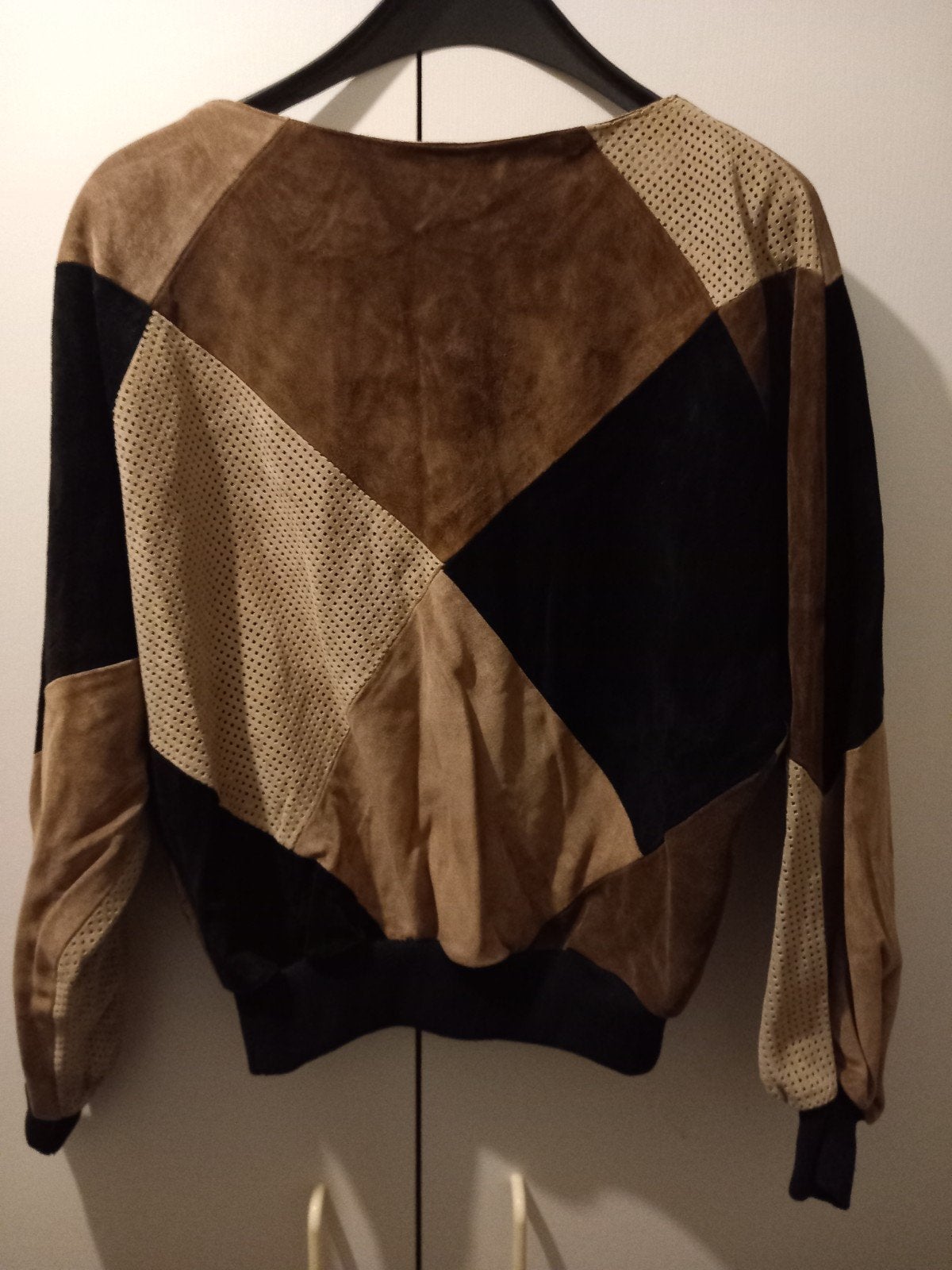 Vintage Leren Suede Trui Vleermuismouwen maat 40, Ophalen of Verzenden, Zo goed als nieuw, Maat 38/40 (M), Blauw