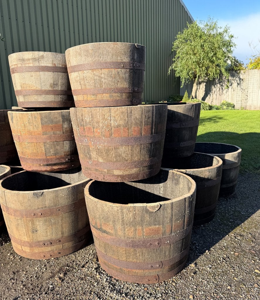 Half whiskyvat | Wijnvat | Plantenbak | Eiken kuip | Vijver, Tuin en Terras, Ophalen, Rond, 60 tot 100 cm, Tuin