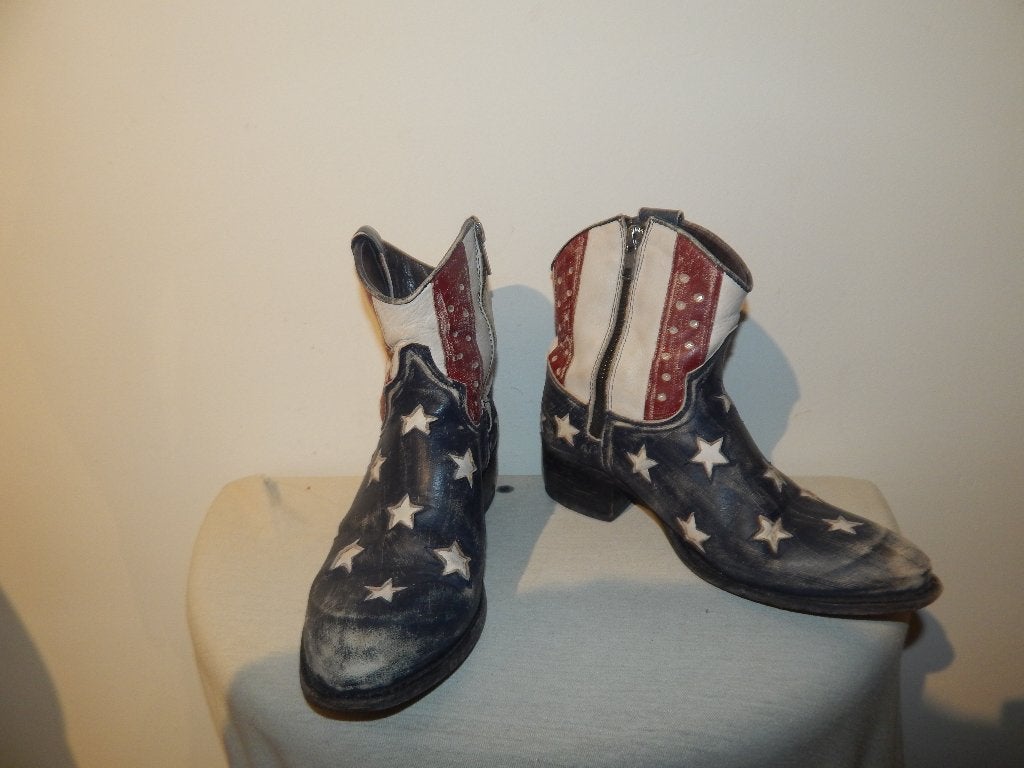 Sendra leren lage laarzen Amerikaanse vlag motief mt 36(37), Sendra, Overige kleuren, Verzenden, Lage of Enkellaarzen