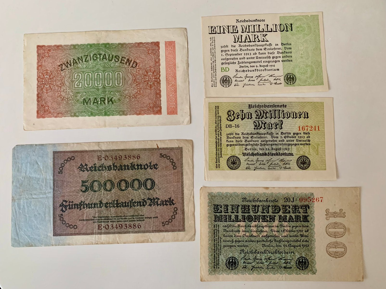 Duits Interbellum inflatie briefgeld, 1923, Postzegels en Munten, Bankbiljetten | Europa | Niet-Eurobiljetten, Setje, Duitsland