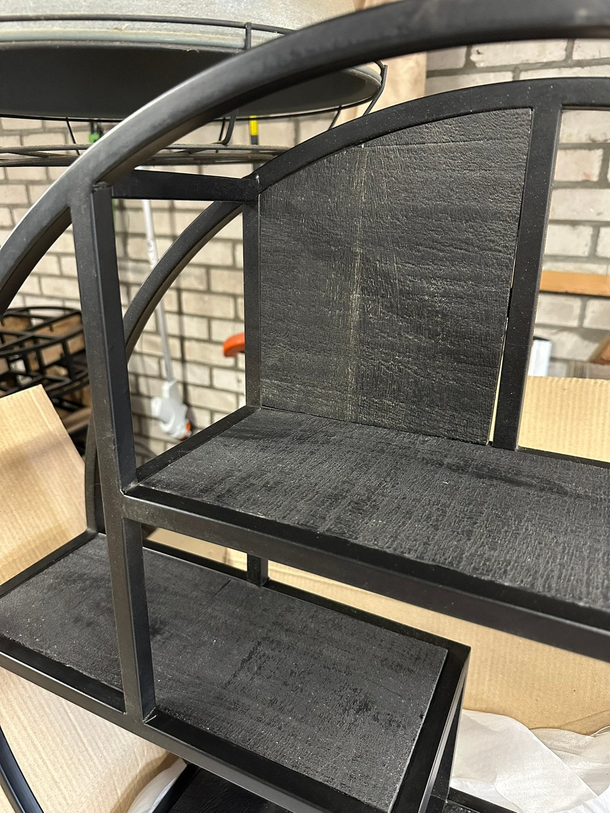 Opruiming: Wandrek Rond 80CM Zwart Hout Mango, Huis en Inrichting, Ophalen, Nieuw