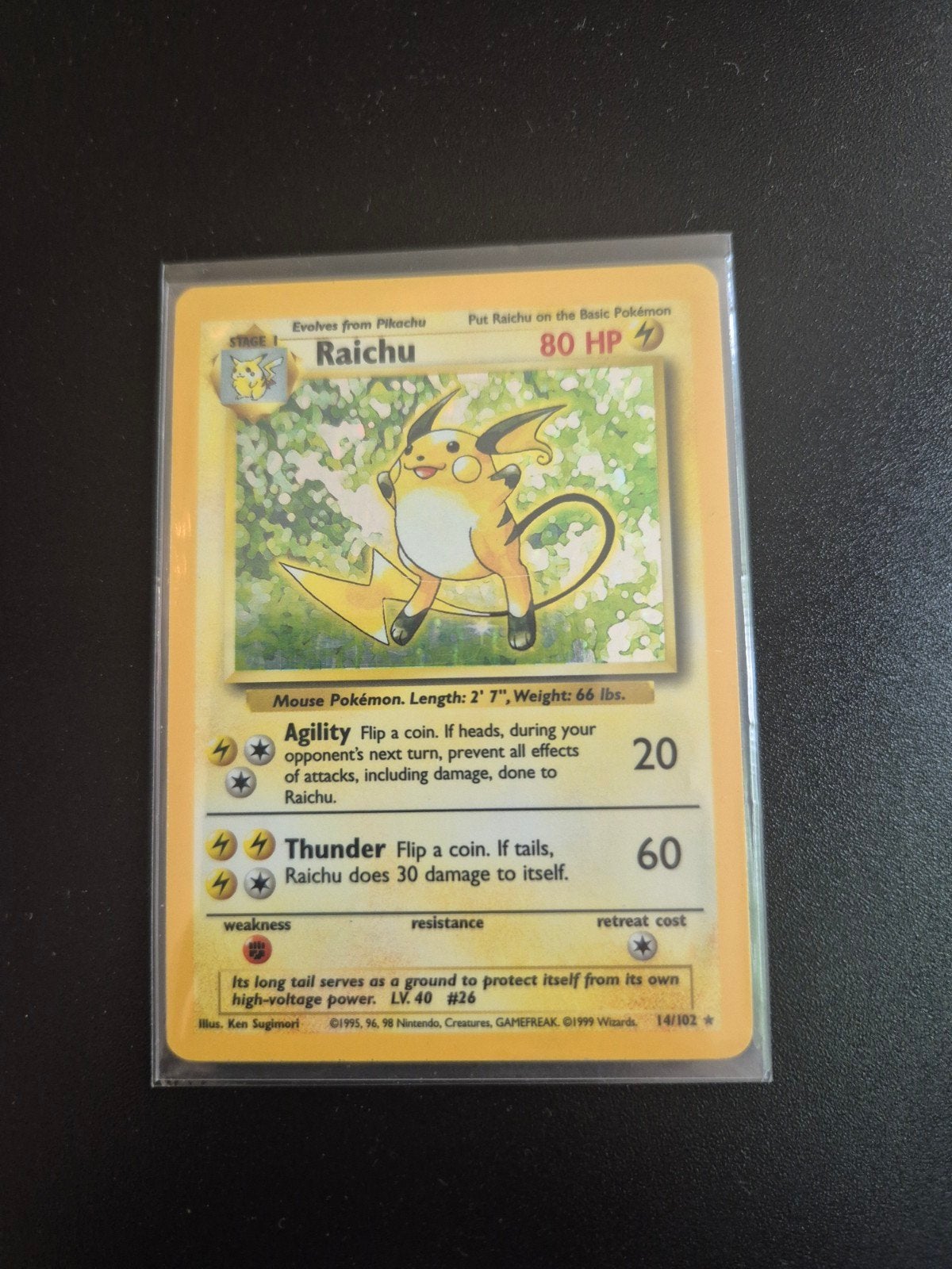 Raichu holo 1995 base set, Ophalen, Zo goed als nieuw