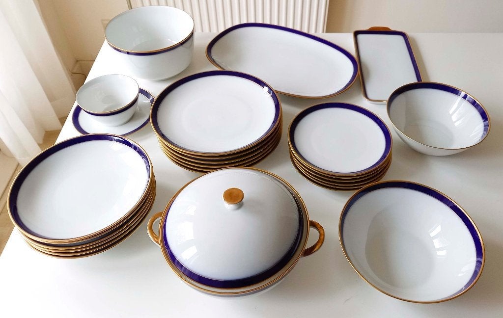 Hutschenreuther Olivia 63 tafelservies voor 6 personen, Antiek en Kunst, Antiek | Servies compleet, Ophalen