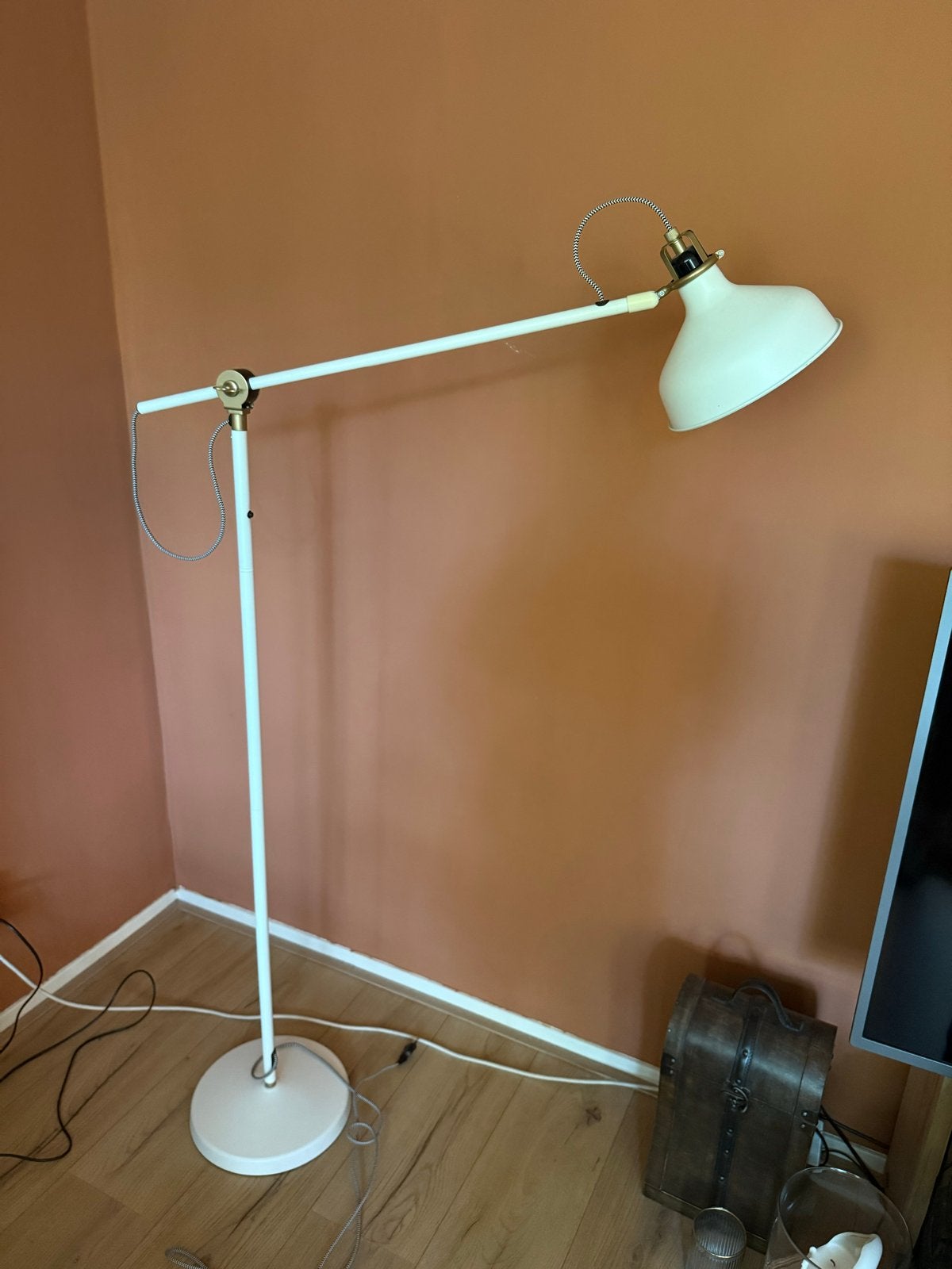 IKEA Ranarp staande leeslamp, Huis en Inrichting, Ophalen, E27 (groot), Zo goed als nieuw, Metaal