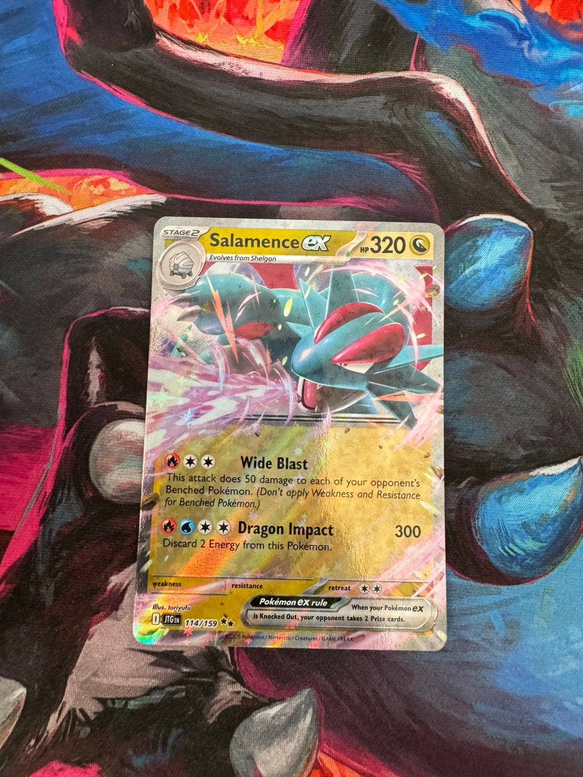 Pokémon kaarten Salamence EX #114, Ophalen of Verzenden, Zo goed als nieuw, Losse kaart