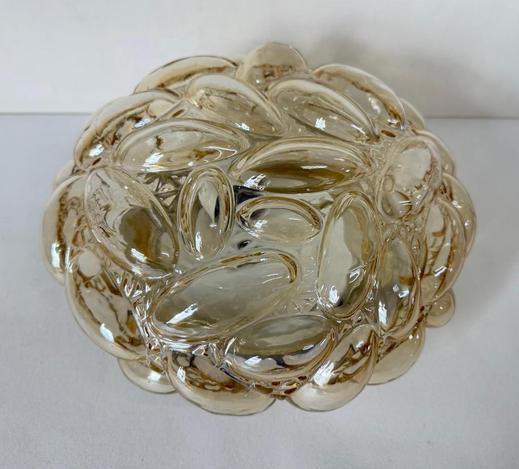mid century wandlamp plafonnière Helena Tynell Amber bubbel, Ophalen of Verzenden, Zo goed als nieuw, Glas, Mid Century