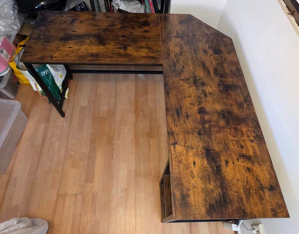 VASAGLE L-shaped computer desk, 138 x 138 x 76 cm, Huis en Inrichting, Tafels | Salontafels, Ophalen, 100 tot 150 cm, 50 tot 100 cm