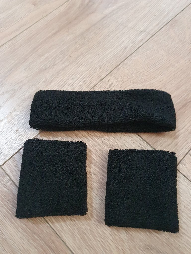 Zwarte zweetbandjes Set | Pols & Hoofd | nieuw, Zwart, Overige typen, Nieuw, Ophalen of Verzenden