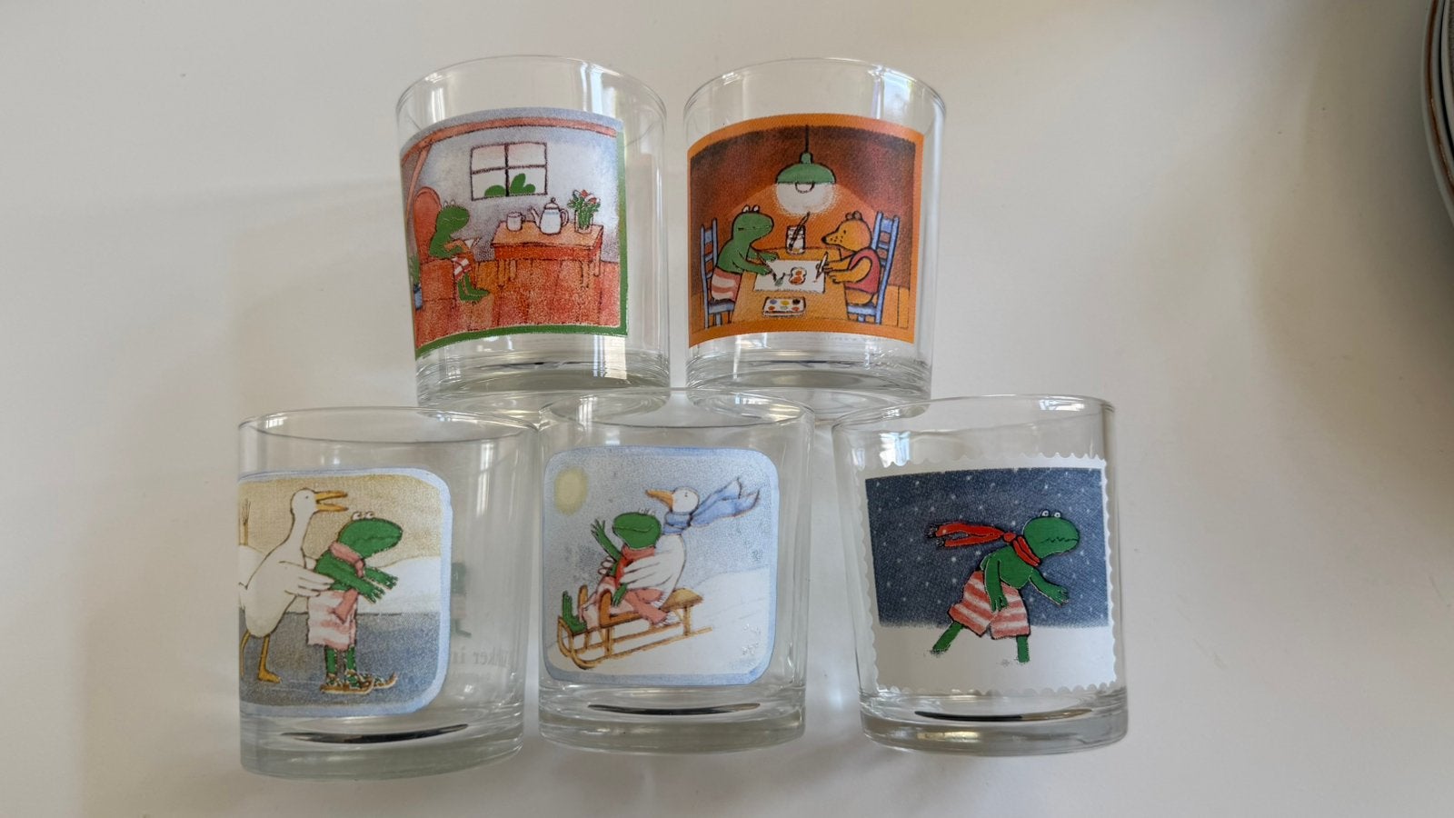 5 Max Velthuijs kikker glazen, Glas of Glazen, Ophalen of Verzenden, Overige stijlen, Glas