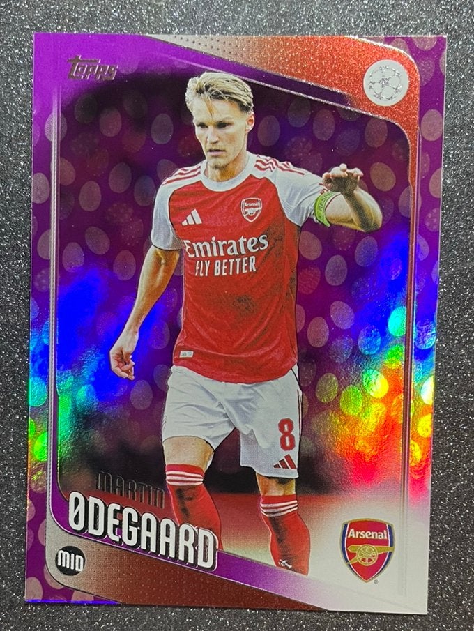 Topps UCC Flagship ‘26 PURPLE PARALLEL EGGS ØDEGAARD ARSENAL, Verzenden, Zo goed als nieuw, Plaatje