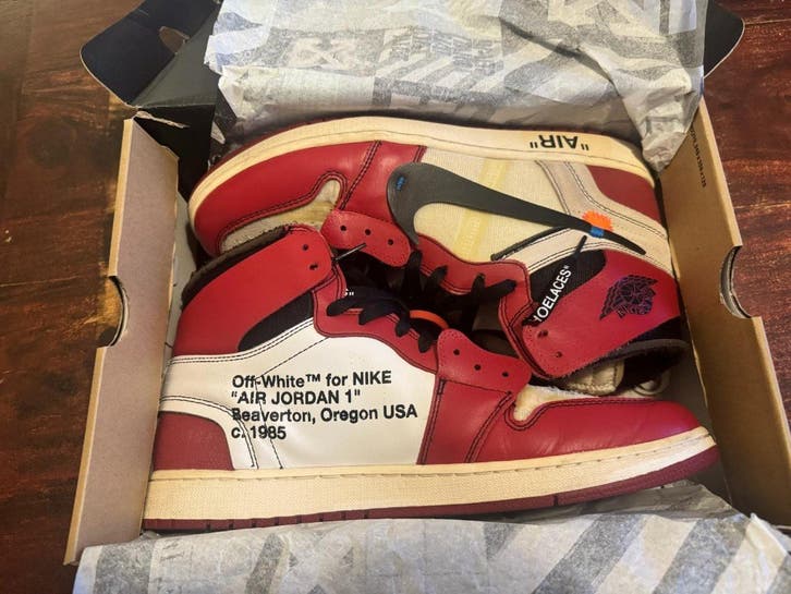 Off-White x Air Jordan 1 Chicago maat 48,5 origineel + doos