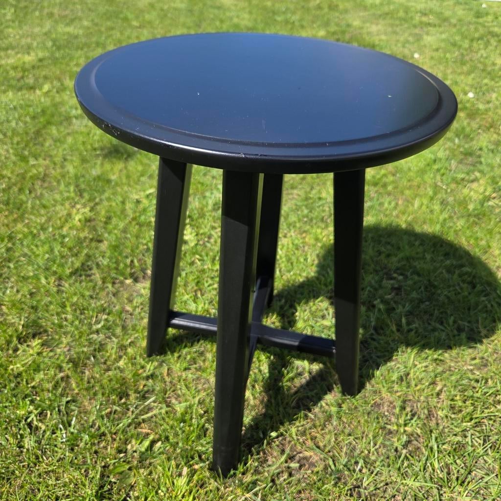 Tafeltje Rond bijzettafeltje salontafel zwart hout Ikea, Ophalen, 50 tot 100 cm, Rond, 50 tot 100 cm