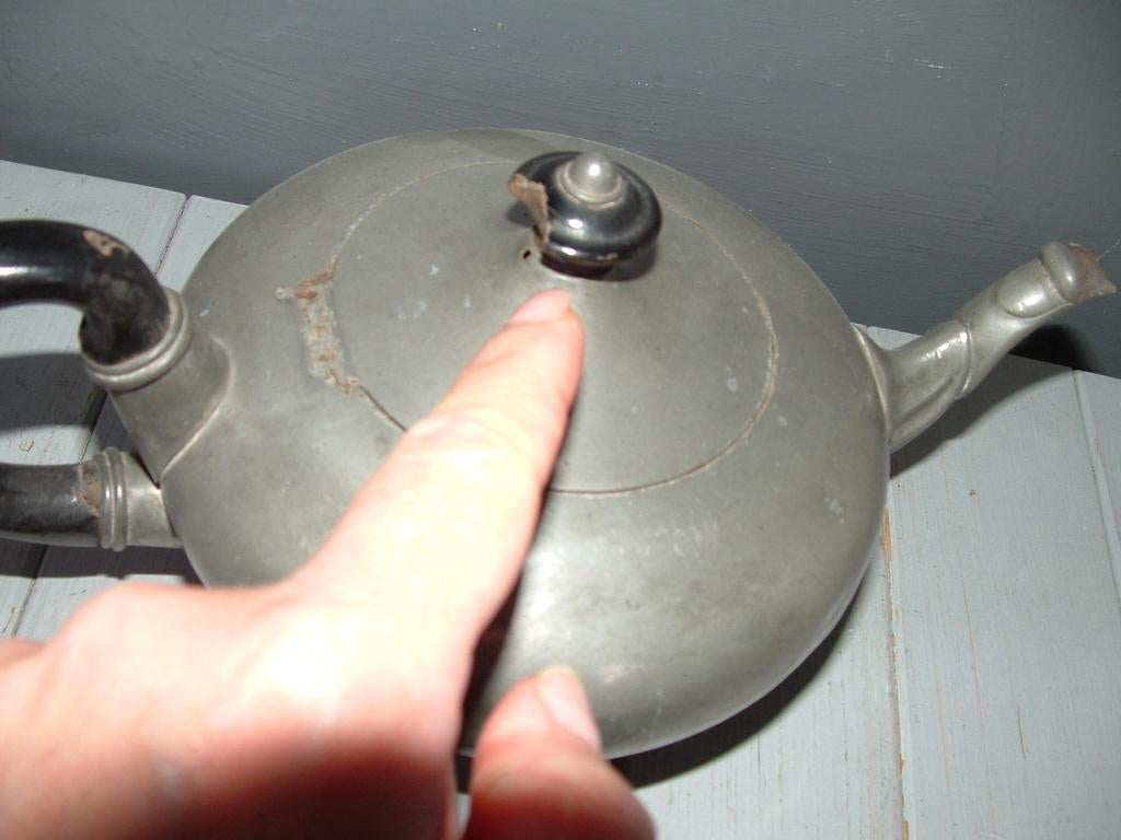Antieke Tinnen theepot James Dixon sons Sheffield 1566 37 3, Antiek en Kunst, Antiek | Tin, Ophalen of Verzenden