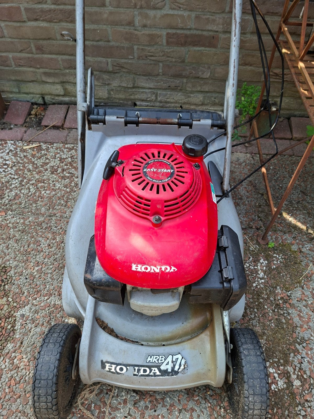 Honda HRB 47 Benzine Grasmaaier - Goed Onderhouden, Tuin en Terras, Grasmaaiers, Ophalen, Cirkelmaaier, Honda, Gebruikt