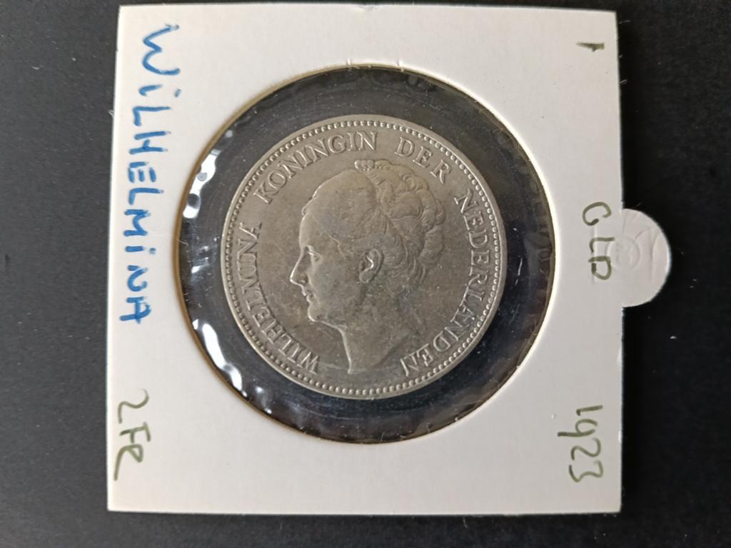 Zilveren gulden 1923 Wilhelmina, Postzegels en Munten, Munten | Nederland, Verzenden, Koningin Wilhelmina, 1 gulden