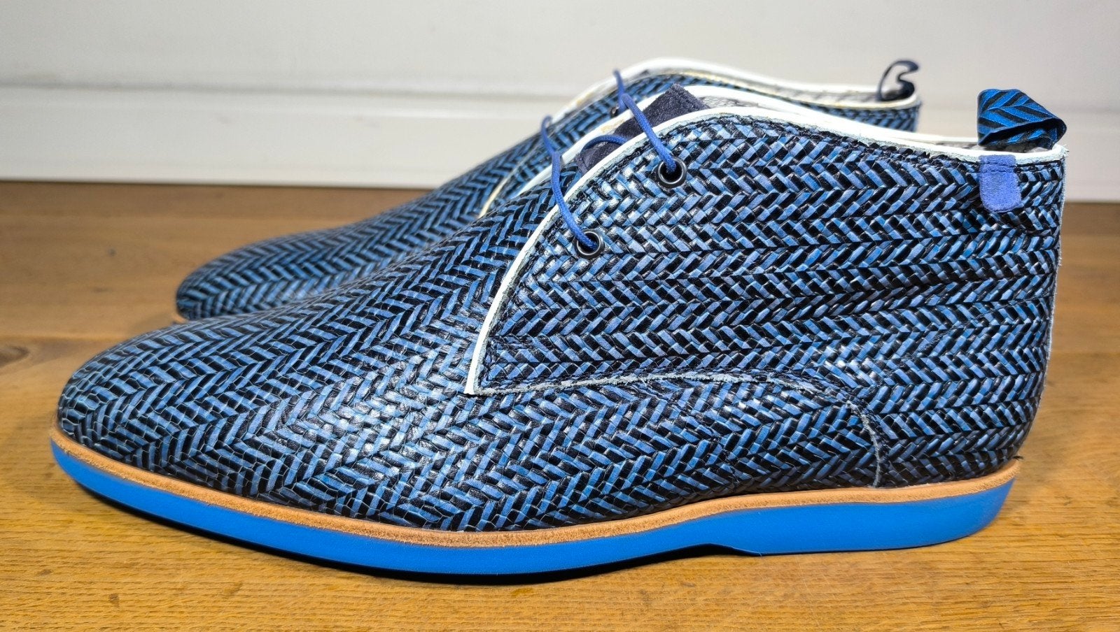 Floris van Bommel halfhoge herenschoenen maat 9,5 / 44, Ophalen, Blauw, Floris van Bommel, Zo goed als nieuw