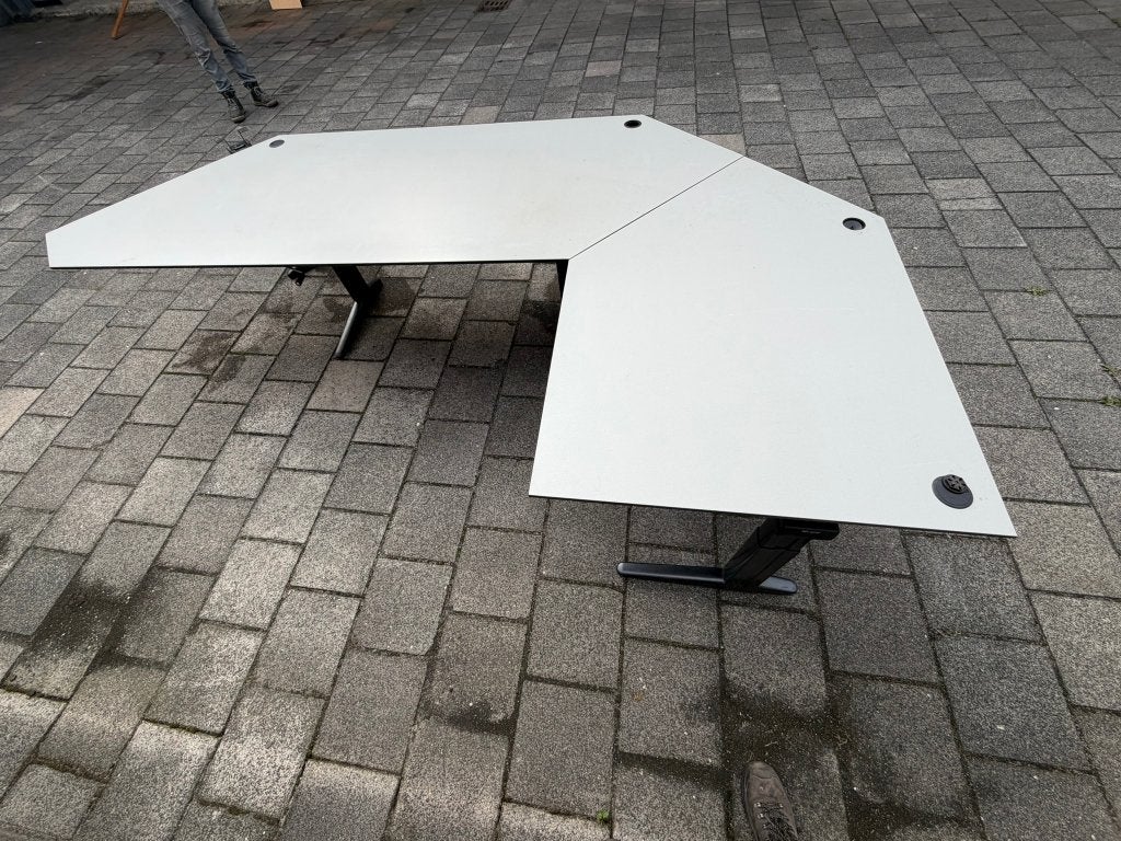 Verstelbaar hoekbureau Ahrend, Gebruikt, Ophalen of Verzenden, 235 cm, Grijs