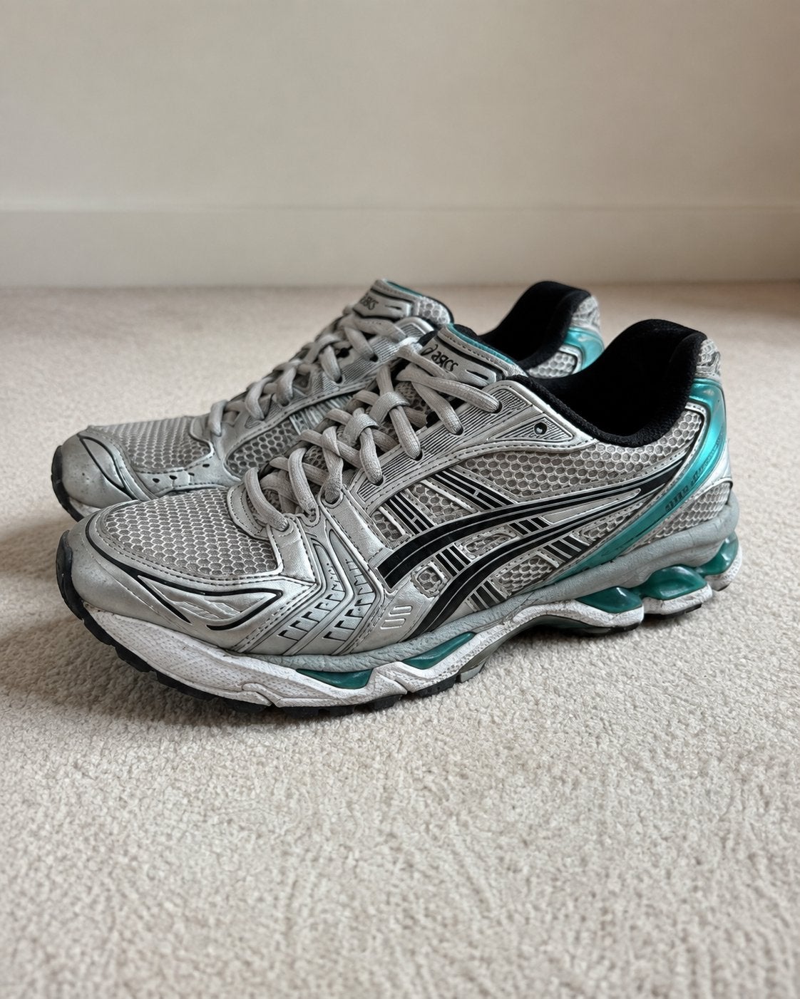 Limited ASICS Hardloopschoenen - Zilver/Groen, Maat 38/40 (M), Ophalen of Verzenden, Hardlopen of Fietsen, Gedragen