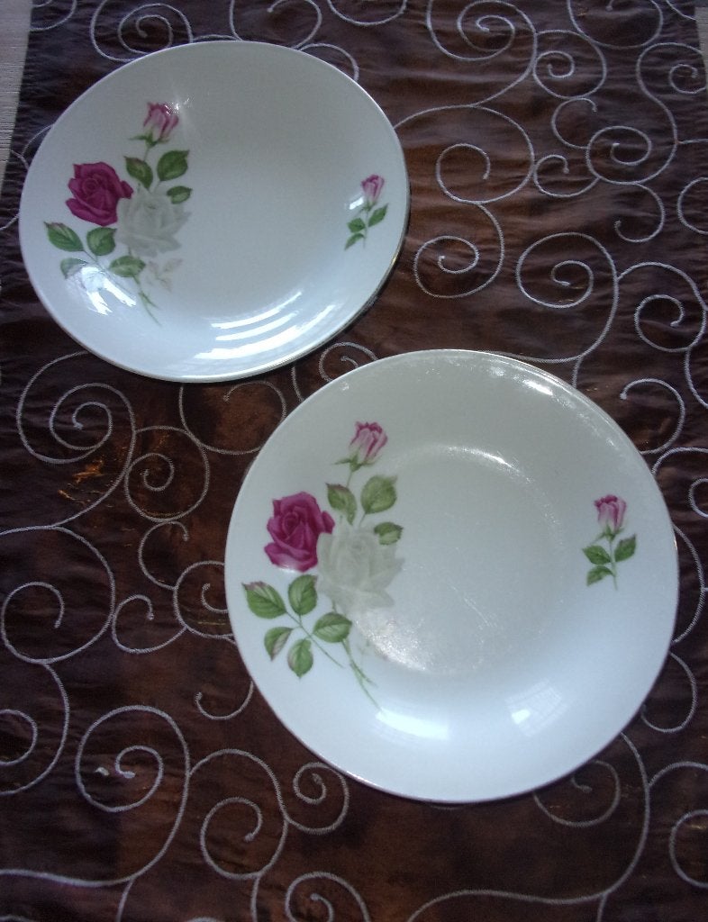 Seltmann Weiden Bavaria 2 borden roos soepbord rozen, Gebruikt, Overige merken, Klassiek, Ophalen of Verzenden