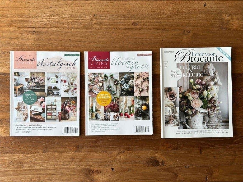 3 st Brocante Living Nostalgisch Bloemen,groen fleurig, Boeken, Ophalen of Verzenden, Gelezen, Damesbladen