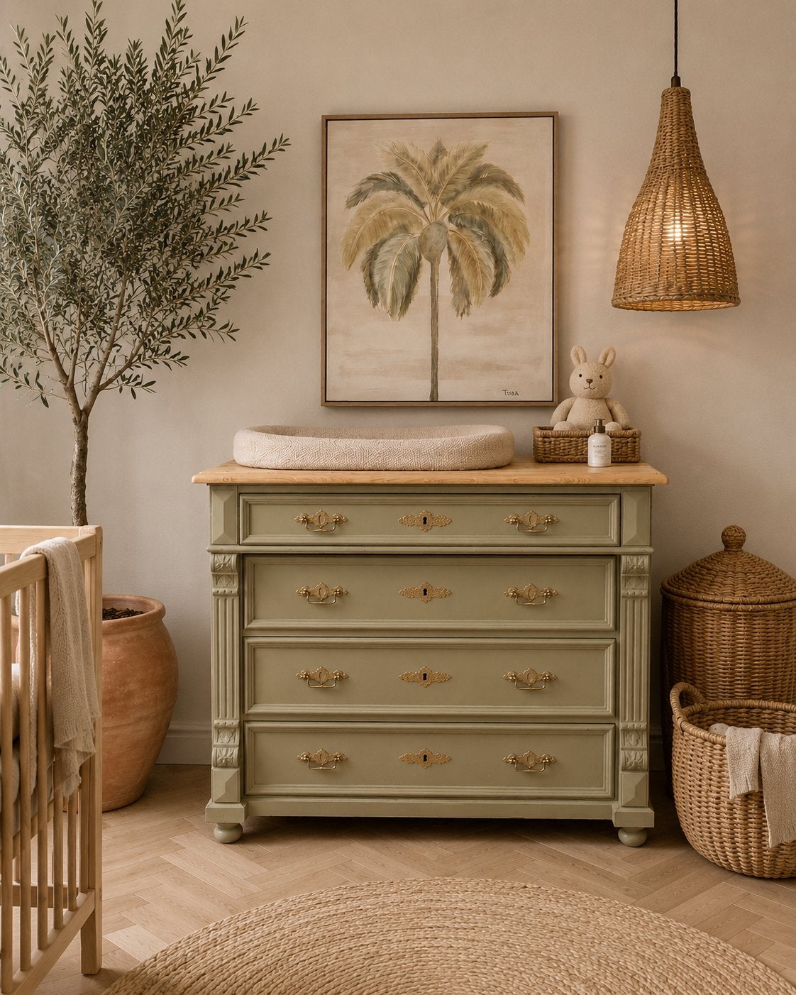Vintage commode ladekast dressoir meidenkast babykamer, Ophalen, 100 tot 150 cm, Zo goed als nieuw, 3 of 4 laden