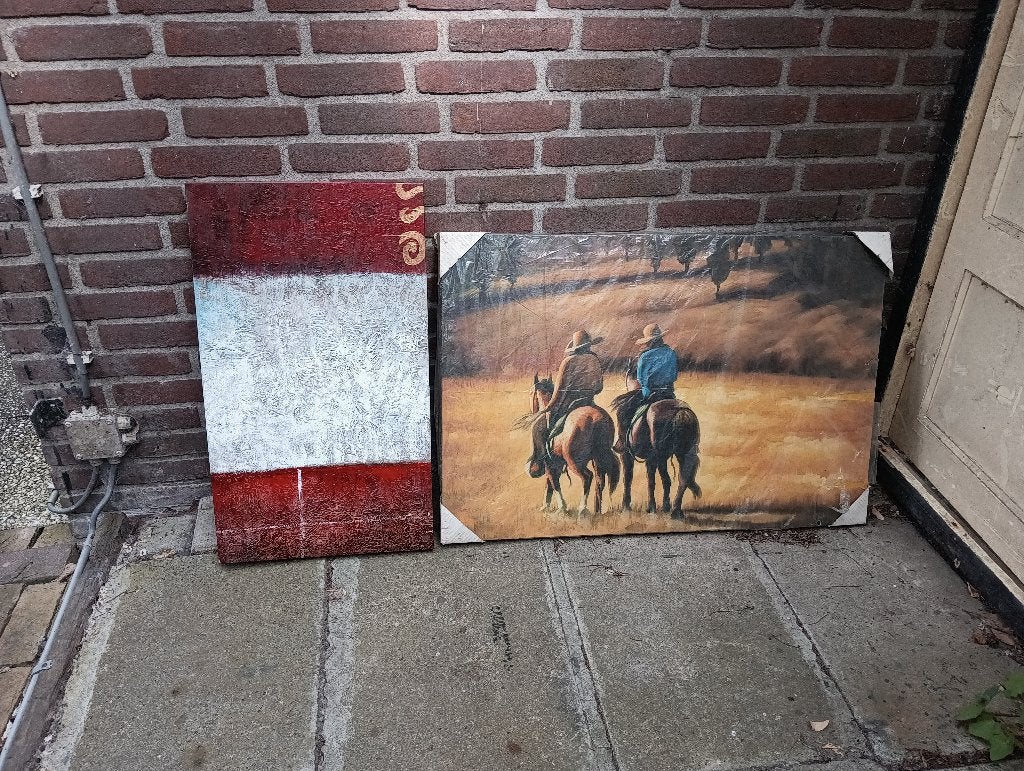 2 schilderijen, Ophalen, 50 – 75, Zo goed als nieuw, Schilderij
